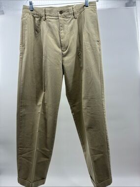 Nautica Men's Tan Pleated Chino Pants